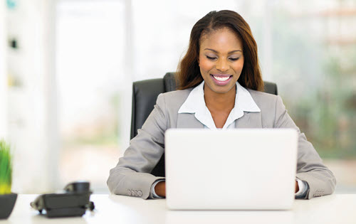 woman on a laptop