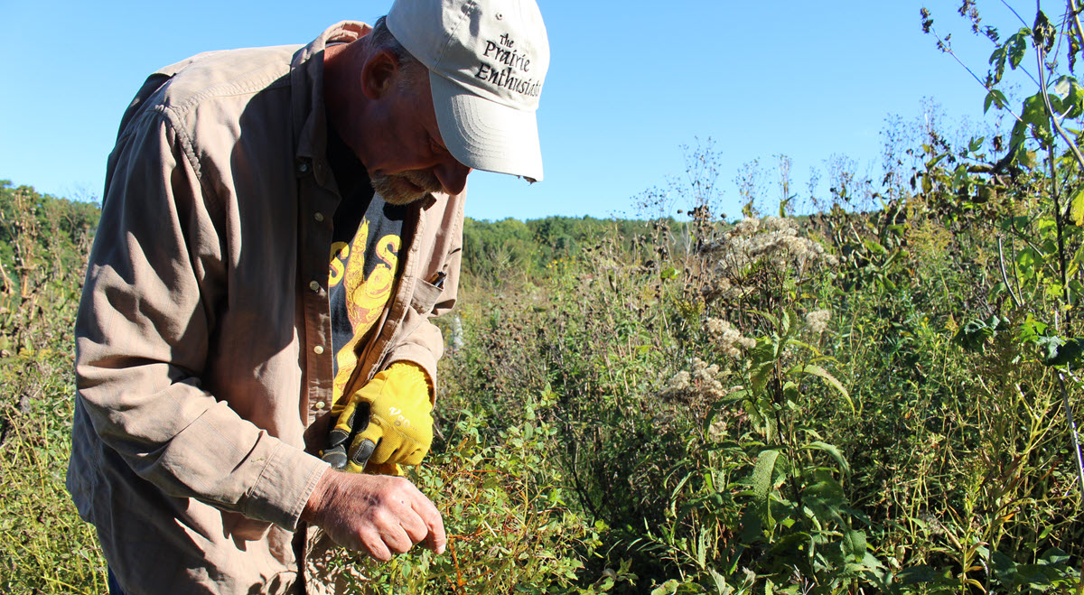 Ron Endres in a field