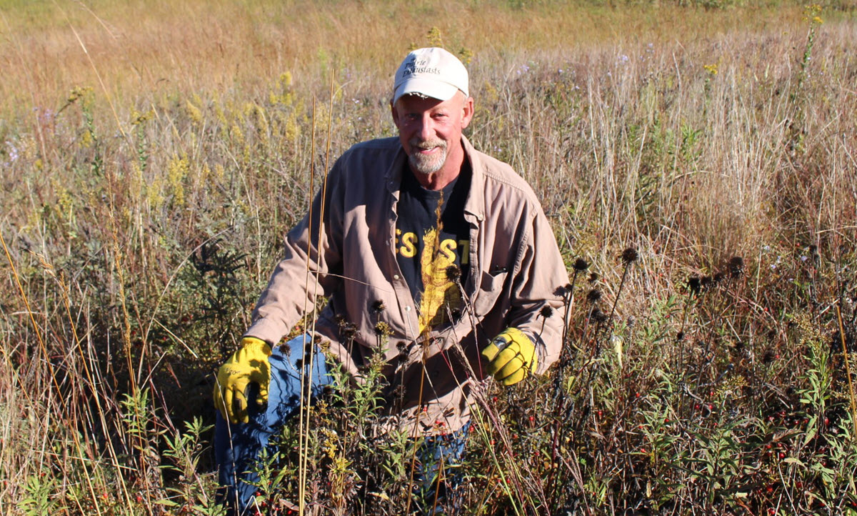 Ron Endres in a field