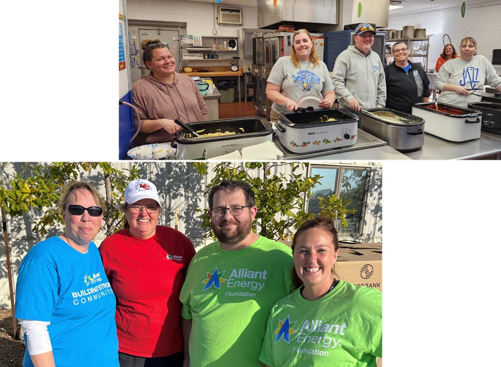 collage of two photos of people volunteering