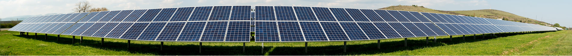 solar panels in a field