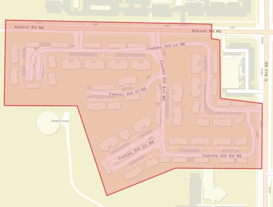 map of construction area