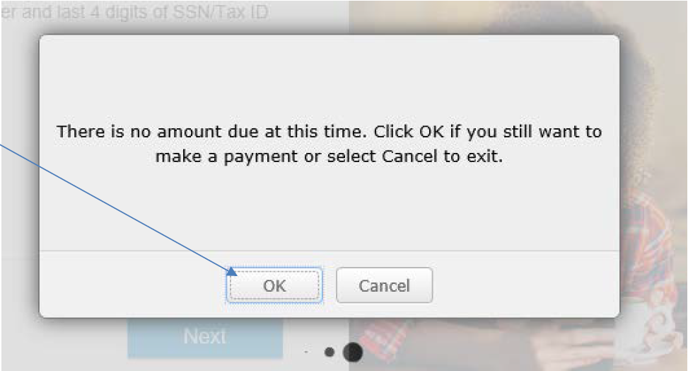 no amount due message