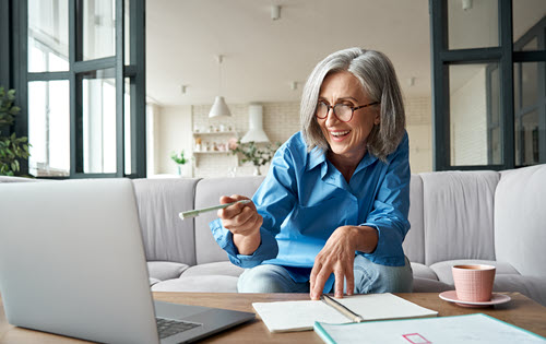 woman on a laptop