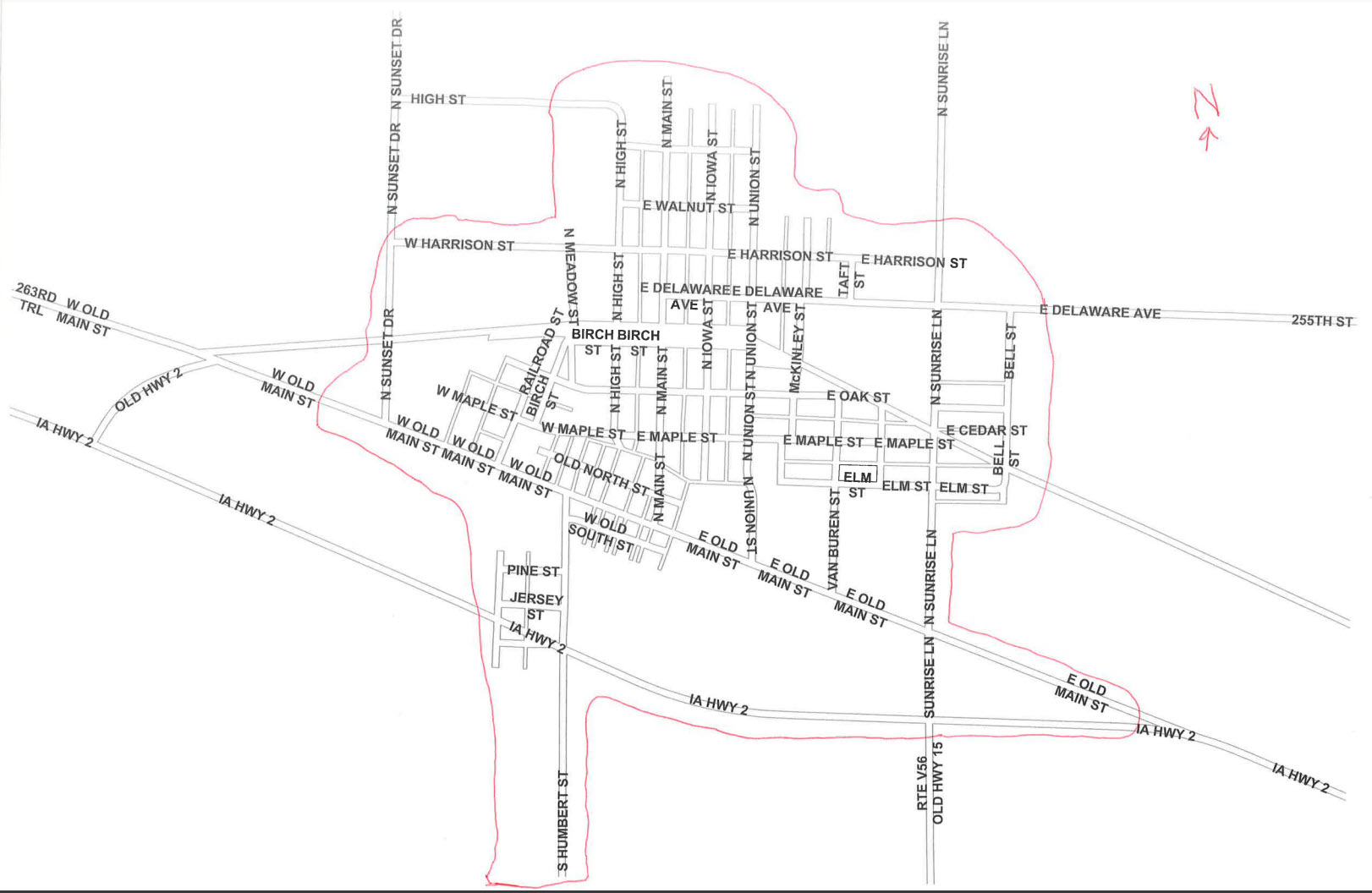 Milton, Iowa construction map