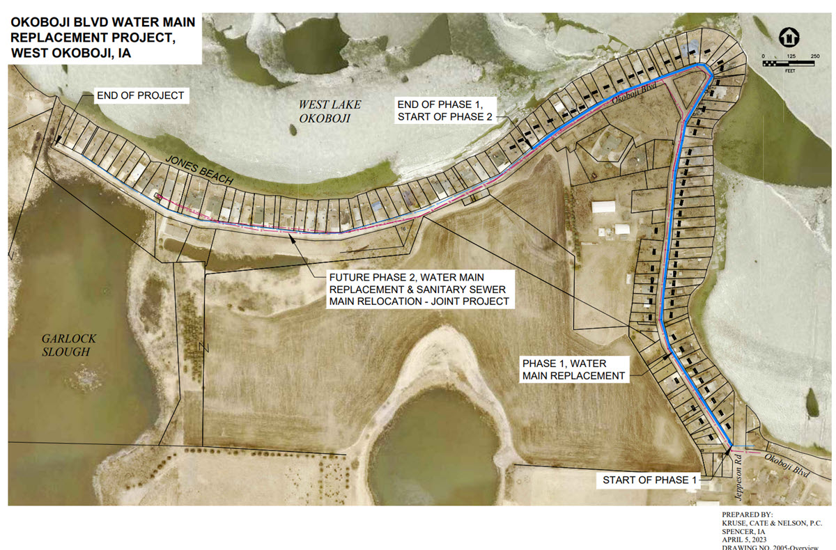 West Okojobi, Iowa construction map